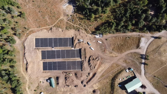 aireal photo of the engineered wastewater system for a large 355 acre campground